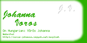 johanna voros business card